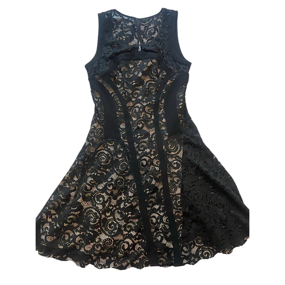 Diane von Furstenberg Lace Pattern Fit & Flare Mini Dress